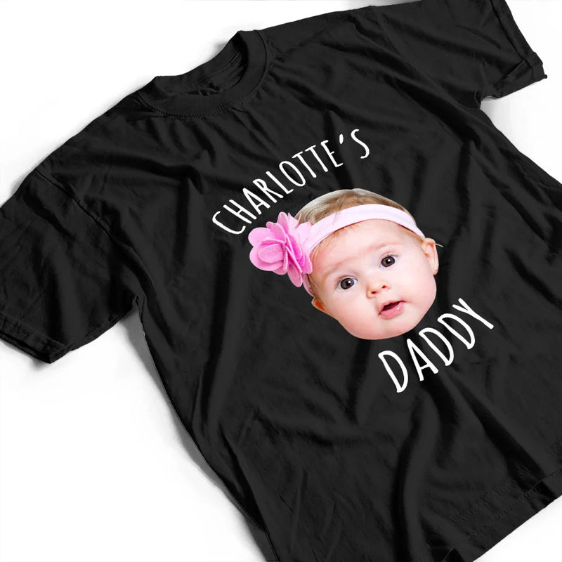 Gift For Father,Custom Photo,New Dad,Happy - Custom Photo Baby Face Kid Face This Dad Belongs To - Personalized T Shirt