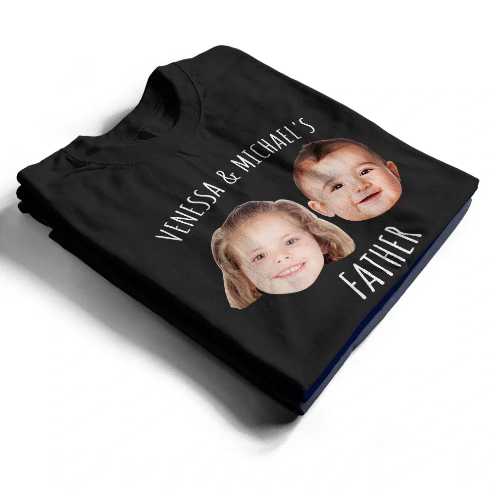 Gift For Father,Custom Photo,New Dad,Happy - Custom Photo Baby Face Kid Face This Dad Belongs To - Personalized T Shirt