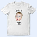Gift For Father,Custom Photo,New Dad,Happy - Custom Photo Baby Face Kid Face This Dad Belongs To - Personalized T Shirt