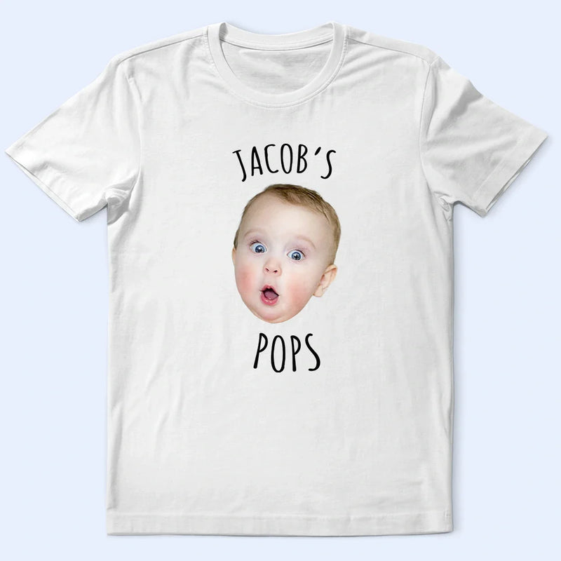 Gift For Father,Custom Photo,New Dad,Happy - Custom Photo Baby Face Kid Face This Dad Belongs To - Personalized T Shirt