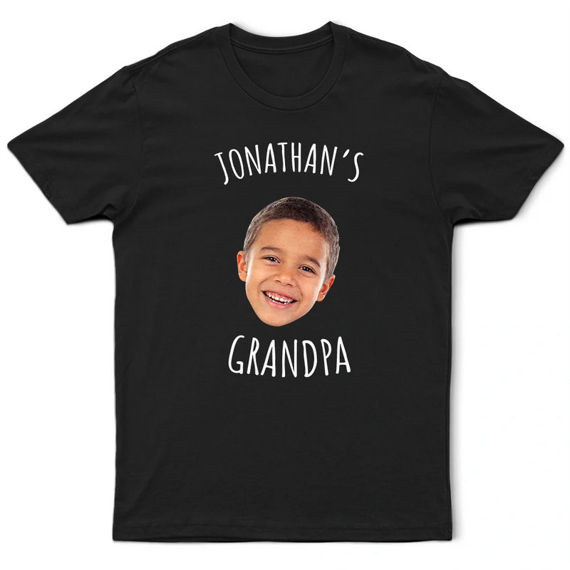 Gift For Father,Custom Photo,New Dad,Happy - Custom Photo Baby Face Kid Face This Dad Belongs To - Personalized T Shirt