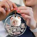 Custom Photo Baby First Christmas - Personalized Circle Glass Ornament