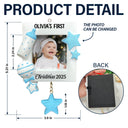 Custom Photo, Christmas, New baby, Family, Happy - Custom Photo Baby First Christmas - Personalized Embossed Ceramic Ornament