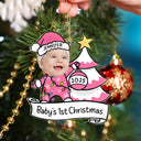 Custom Photo,New baby,Christmas,Happy - Custom Photo Baby First Christmas Funny - Personalized Custom Shaped Acrylic Ornament
