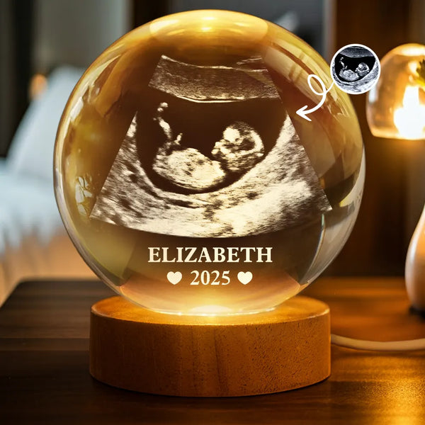 Personalized 3D Crystal Photo Gift - Laser Engraved Rectangle Crystal With LED Base, Custom Photo - View #2