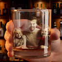 Gift For Father, Gift For Grandpa, Custom Photo, Love - Custom Photo Baseball Fishing We Caught The Best Dad Papa - Personalized Engraved Whiskey Glass