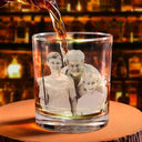 Gift For Father, Gift For Grandpa, Custom Photo, Love - Custom Photo Baseball Fishing We Caught The Best Dad Papa - Personalized Engraved Whiskey Glass