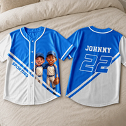 Baseball, Custom Photo, Gift For Yourself, Proud, Remove BG Photo - Custom Photo Baseball Player With Name & Number - Personalized Baseball Jersey Shirt