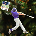 Gift For Yourself,Gift For Women,Gift For Men,Happy,Christmas,Custom Photo,Baseball,Softball - Custom Photo Baseball Players - Personalized Acrylic Photo Ornament