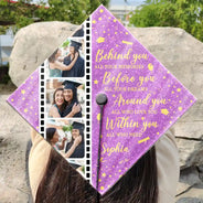 Graduation, Gift For Yourself, Happy, Custom Photo - Custom Photo Behind You All Memories - Personalized Graduation Cap Topper