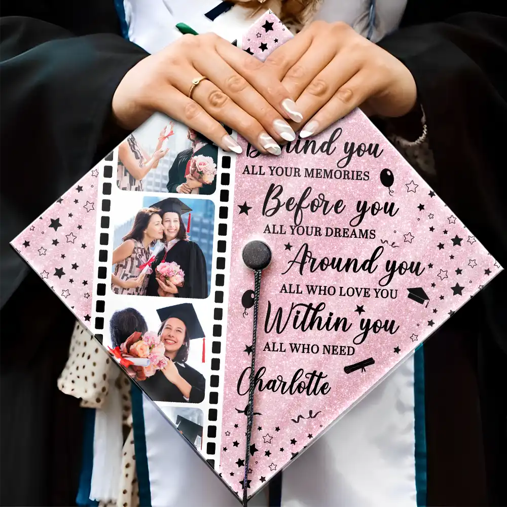 Graduation, Gift For Yourself, Happy, Custom Photo - Custom Photo Behind You All Memories - Personalized Graduation Cap Topper