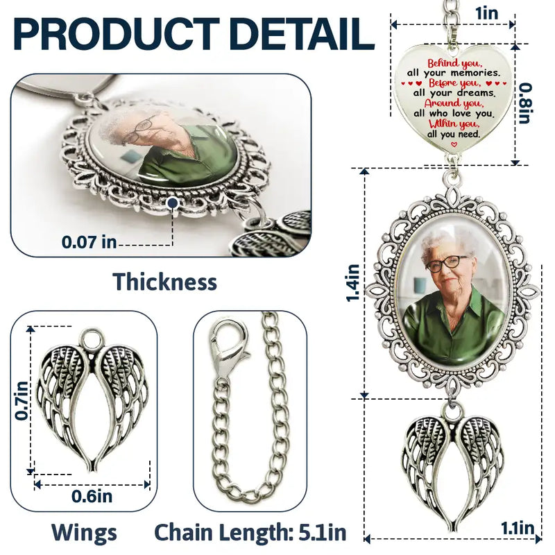 Graduation,Gift For Yourself,Custom Photo,Memorial,Sad - Custom Photo Behind You All Memories - Personalized Graduation Tassel Charm