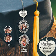 Graduation,Gift For Daughter,Dad - Daughters (Adult),Mom - Daughters (Adult),Happy,Dad - Sons,Gift For Son,Mom - Sons - Custom Photo Behind You All Your Memories - Personalized Graduation Tassel Charm