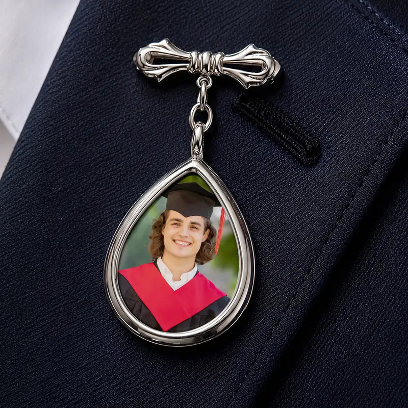 Gift For Yourself,Gift For Daughter,Gift For Son,Gift For Bestie,Graduation,Photo,Proud - Custom Photo Behind You All Your Memories - Personalized Teardrop Pin