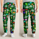 Christmas,Family,Custom Photo,Gift For Father,Gift For Mother,Happy - Custom Photo Best Dad Ever Neon Style - Personalized Pajama Pants