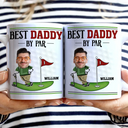 Gift For Father,Dad's Hobby,Sport Dad,Golf - Custom Photo Best Dad By Par - Personalized White Edge-to-Edge Mug
