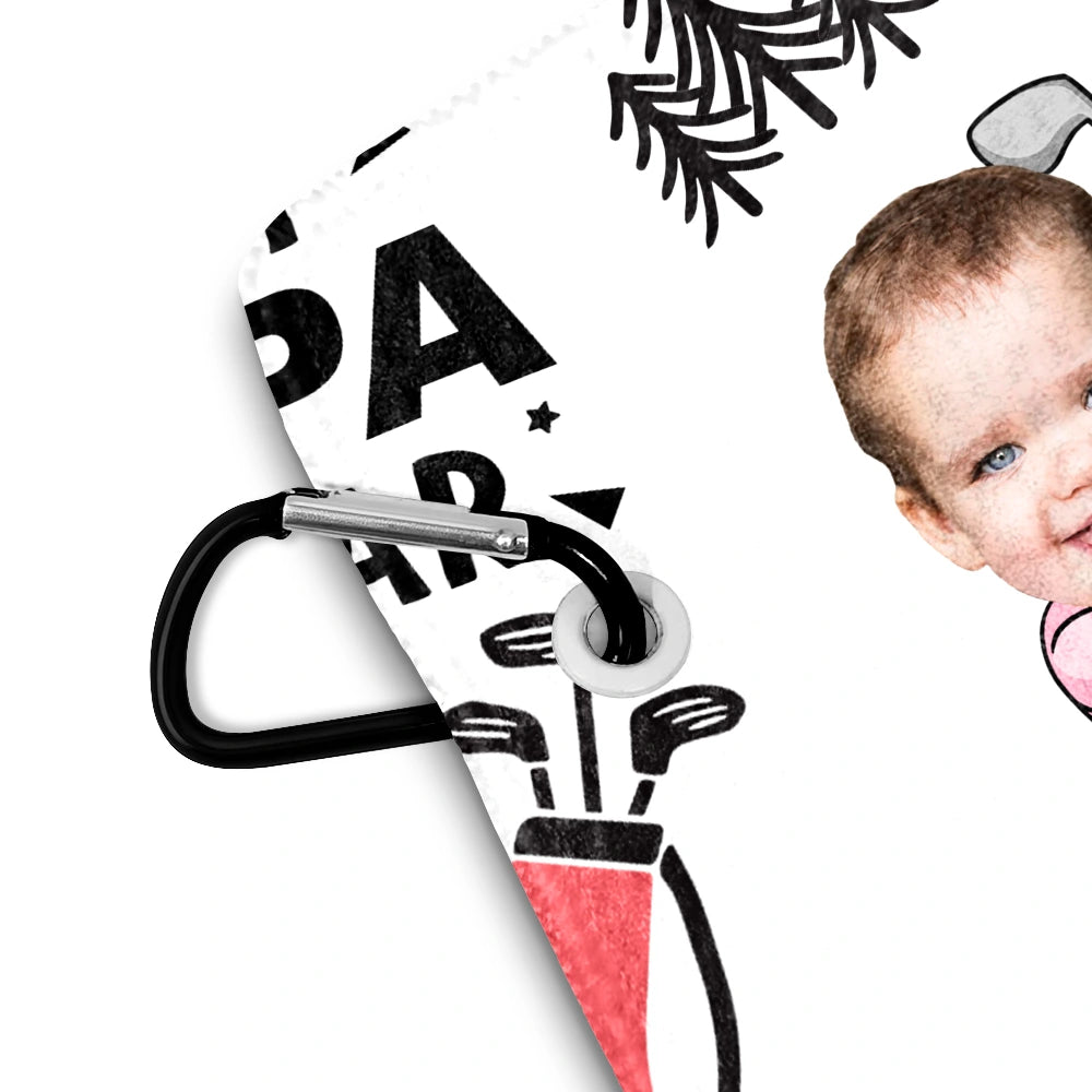 Happy, Sport Dad, Golf, Gift For Father, Gift For Men, Gift For Grandpa, Gift For Husband - Custom Photo Best Dad By Par Funny Kid - Personalized Golf Towel