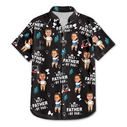 Gift For Husband,Gift For Grandpa,Gift For Father,Grandpa's Hobby,Dad's Hobby,Sport Dad,Golf,Funny - Custom Photo Best Dad By Par Funny Kid - Personalized Hawaiian Shirt