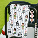 Gift For Father,Humorous,Custom Photo,Golf,Cut-Face Photo - Custom Photo Best Dad By Par Funny Kid Stripe - Personalized Golf Towel