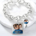 Gift For Father,Parents,Gift For Mother,Happy,Gift For Husband,Gift For Wife,Gift For Grandpa,Gift For Grandma - Custom Photo Best Dad Ever - Personalized Charm Bracelet