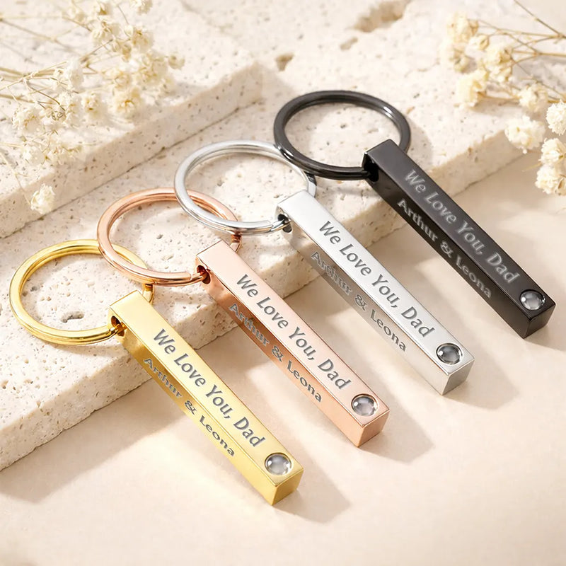 Dad - Daughters (Adult), Dad - Daughters (Young), Dad - Sons, Dad - Children, New Dad, Single Dad, Dog Dad, Cat Dad, Pet Dad - Custom Photo Best Dad Ever - Personalized Photo Projection Keychain