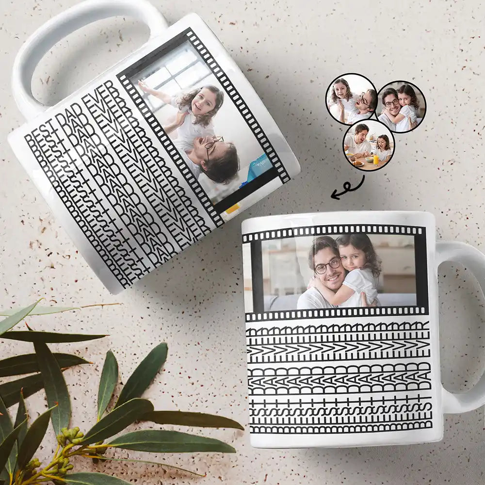 Custom Photo,Gift For Father - Custom Photo Best Dad Ever Hidden Message - Personalized Mug