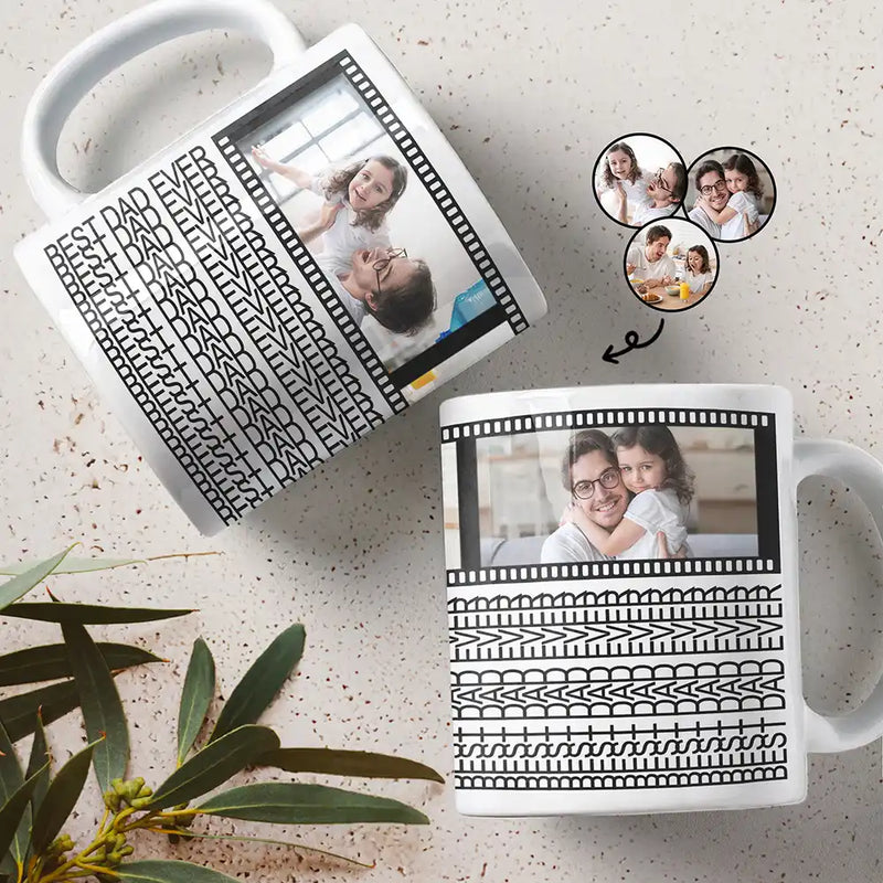 Custom Photo,Gift For Father - Custom Photo Best Dad Ever Hidden Message - Personalized Mug