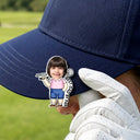 Adorable, Gift For Father, Custom Photo, Golf, Summer, Cut-Face Photo, Vector - Custom Photo Best Dad Grandpa By Par - Personalized Acrylic Magnetic Clip