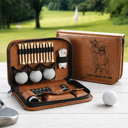 Gift For Men,Gift For Father,Gift For Grandpa,Golf,Sport Dad,Grandpa's Hobby,Dad's Hobby,Gift For Husband,Gift For Couples,Custom Photo,Non-Eng,Photo - Pencil Sketch (Bold),Adorable - Custom Photo Best Dad Grandpa By Par For Golfers Pencil Sketch - Personalized Leather Golf Bag
