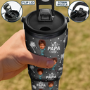 Custom Photo, Gift For Father, Gift For Grandpa, Happy - Custom Photo Best Dad Grandpa Ever - Personalized 30oz Tumbler With Handle