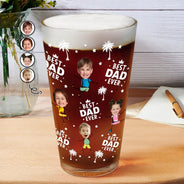 Gift For Father,Happy,Gift For Grandpa,Gift For Husband - Custom Photo Best Dad Grandpa Ever - Personalized Beer Glass
