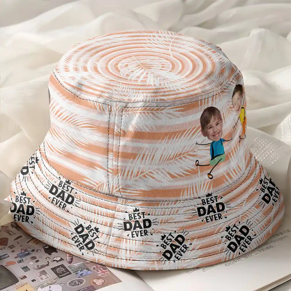 Gift For Husband,Gift For Yourself,Gift For Men,Gift For Grandpa,Gift For Father,Summer - Custom Photo Best Dad Grandpa Ever - Personalized Bucket Hat