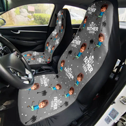 Gift For Father,Gift For Grandpa,Funny - Custom Photo Best Dad Grandpa Ever - Personalized Car Seat Cover
