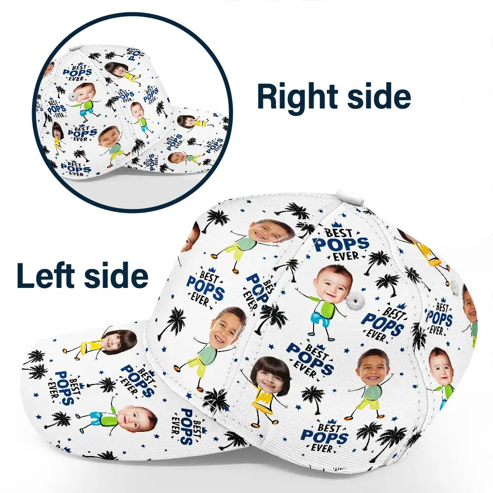 Gift For Father,Gift For Grandpa,Custom Photo,Happy - Custom Photo Best Dad Grandpa Ever - Personalized Classic Cap