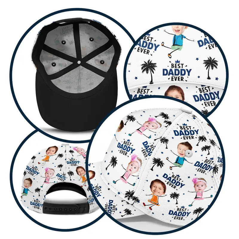 Gift For Father,Gift For Grandpa,Custom Photo,Happy - Custom Photo Best Dad Grandpa Ever - Personalized Classic Cap