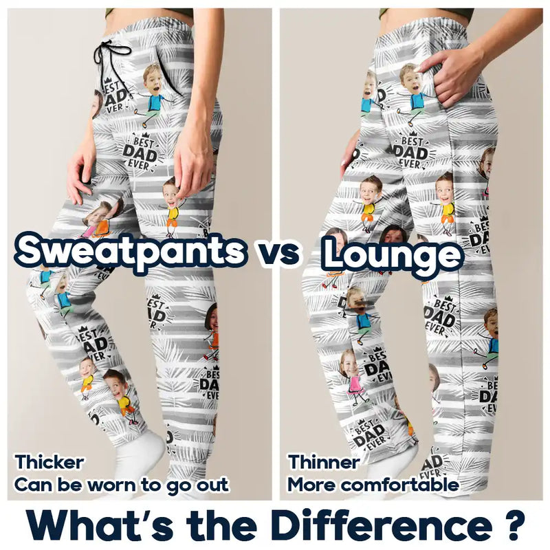 Gift For Yourself,Gift For Men,Gift For Grandpa,Gift For Father,Happy,Summer - Custom Photo Best Dad Grandpa Ever - Personalized Pajama Pants