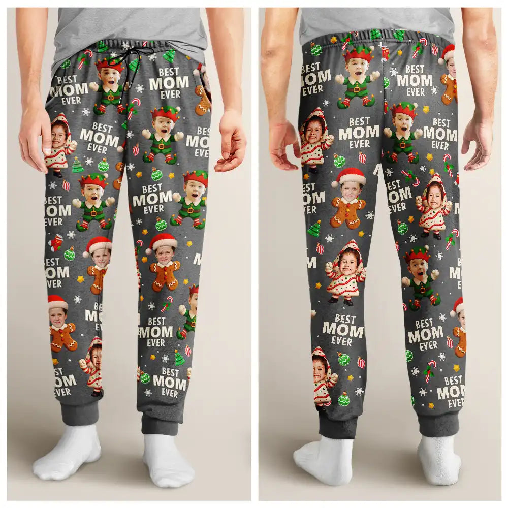 Gift For Husband,Gift For Men,Gift For Grandpa,Gift For Father,Happy - Custom Photo Best Dad Grandpa Ever Christmas Character - Personalized Pajama Pants