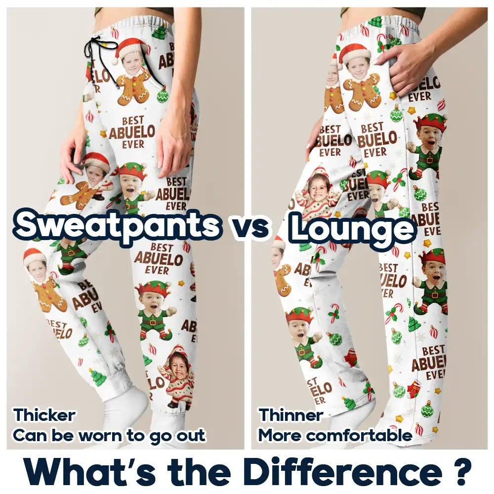 Gift For Husband,Gift For Men,Gift For Grandpa,Gift For Father,Happy - Custom Photo Best Dad Grandpa Ever Christmas Character - Personalized Pajama Pants