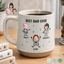 Gift For Father,Custom Photo,Adorable,Cut-Face Photo,Icon - Custom Photo Best Dad Grandpa Ever Kids Face - Personalized Conical Mug
