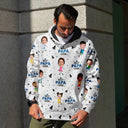 Gift For Father, Gift For Grandpa, Funny - Custom Photo Best Dad Grandpa Ever Pine Tree - Personalized Pullover Hoodie