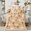 Gift For Grandma, Gift For Grandpa, Custom Photo, Happy - Custom Photo Best Dad Grandpa Mom Grandma Ever - Personalized Wearable Blanket With Sleeves