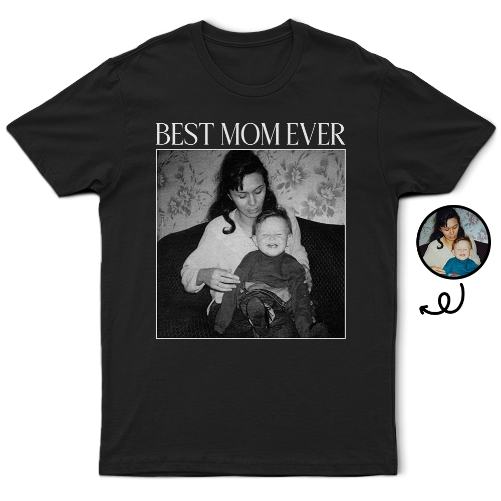 Custom Photo Best Dad Mom Ever Vintage - Personalized T Shirt