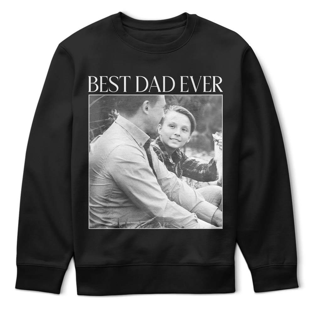 Gift For Father,Gift For Mother,Custom Photo,Love - Custom Photo Best Dad Mom Ever Vintage - Personalized T Shirt