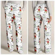 Gift For Father,Sport Dad,Dad's Hobby,Golf - Custom Photo Best Dad Papa By Par Funny Kids - Personalized Pajama Pants