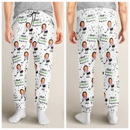 Gift For Father,Sport Dad,Dad's Hobby,Golf - Custom Photo Best Dad Papa By Par Funny Kids - Personalized Pajama Pants