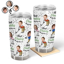 Gift For Father,Sport Dad,Dad's Hobby,Golf,Happy - Custom Photo Best Dad Papa By Par Funny Kids - Personalized Tumbler