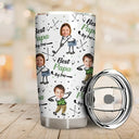 Gift For Father,Sport Dad,Dad's Hobby,Golf,Happy - Custom Photo Best Dad Papa By Par Funny Kids - Personalized Tumbler