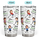 Gift For Father,Sport Dad,Dad's Hobby,Golf,Happy - Custom Photo Best Dad Papa By Par Funny Kids - Personalized Tumbler
