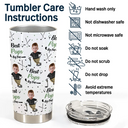 Gift For Father,Sport Dad,Dad's Hobby,Golf,Happy - Custom Photo Best Dad Papa By Par Funny Kids - Personalized Tumbler