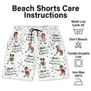 Gift For Father,Sport Dad,Dad's Hobby,Golf,Happy - Custom Photo Best Dad Papa By Par Funny Kids - Personalized Unisex Beach Shorts